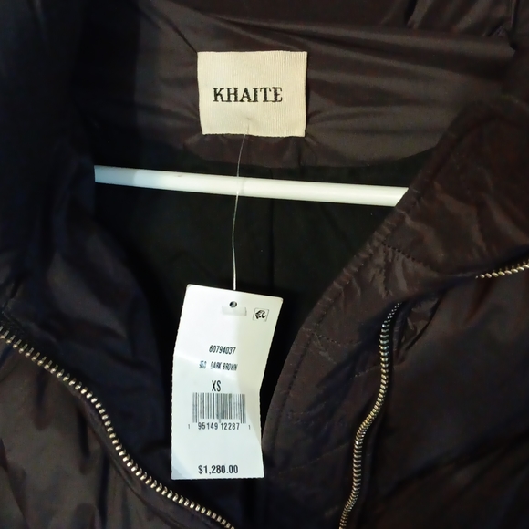Designer jacket by khaite color(dark brown) w zip up zippers - Picture 2 of 4